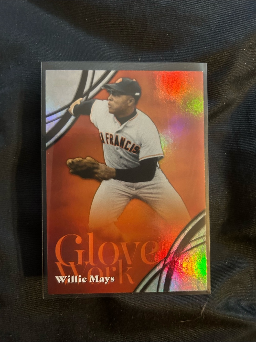 Topps Willie Mays Orange Red Holographic Baseball Card
